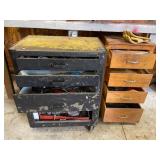 Tool chest on casters and cabinet with contents