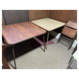 2 - folding tables with 4 - folding chairs