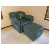 Leather chair and ottoman