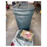 Trash can and tarps