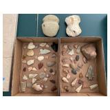 Large lot of arrowheads