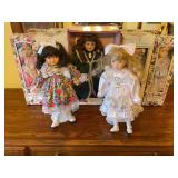 7 - collectible porcelain dolls