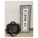 Delco framed print and briefcase