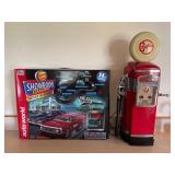 Showroom Shootout toy and gas pump radio