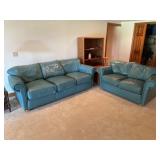 Leather sofa and loveseat