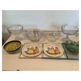 Vintage "Happy Birthday" plates with bowls