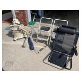 Folding seats and step stools