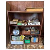 Bookshelves and assorted tools