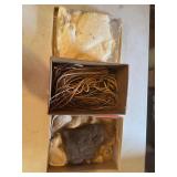 Leather strings, fur material
