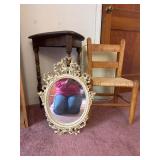 Mirror, kids chair, table