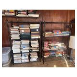 Two black wire shelves