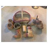 Assorted hand made baskets