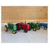 Assorted toy tractors