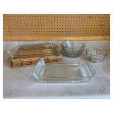 Pyrex, anchor ovenware bowls and assorted bowls