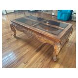 Cocktail table with glass inserts