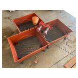 Outdoor growing containers on casters and other