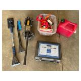 Assorted vehicle items and ratchet straps