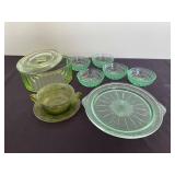 Assorted uranium and green glass