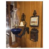 Hanging Oil lamp and wall hangings