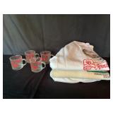 We care cups, and sweatshirts