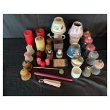 Assorted candle and candle holders