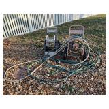 Assorted hoses and hose holders