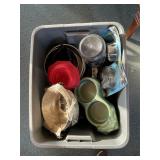 Assorted dog food bowls