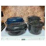 Vintage Speckled stock pots and roasters
