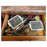 Assorted Hand towels, utensils