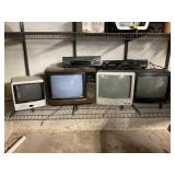 Assorted TVs, DVD and VHS recorders