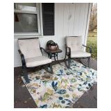 Two outdoor chairs and table