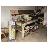Assorted items on bench
