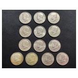 13 - Half dollar coins