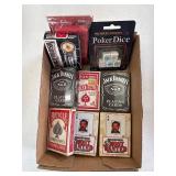 Assorted cards and dice