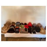 Assorted hats, and Harley gloves