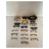 Assorted glasses and cases