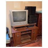 GE stereo and sanguine tv, vhs player,stand