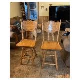 Swivel wood barstools