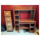 Desk and filing cabinet