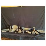 Silver plated platters, serving ware