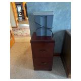 Wood file cabinet and paper shredder