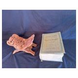 Vintage Dictionary, hand carved foldable stand