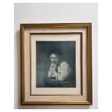 A girl at the window framed art