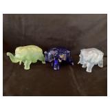 Vintage glass elephants