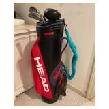 Head golf bag and assorted clubs