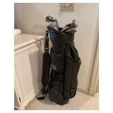 Golf clubs and bag