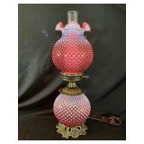 Fenton cranberry vintage glass lamp