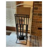 Stepstool, fireplace tools