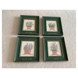 4-Mary Hughes framed Herb water color prints