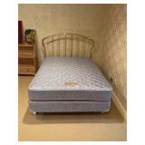 Queen mattress and brass headboard